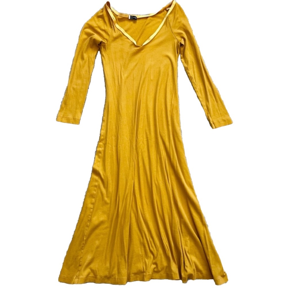 ROSETTA GETTY YELLOW MIDI/MAXI DRESS SIZE SMALL MINIMALIST CONTEMPORARY TRENDY